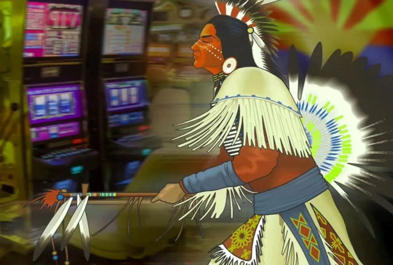an Indian playing in a casino